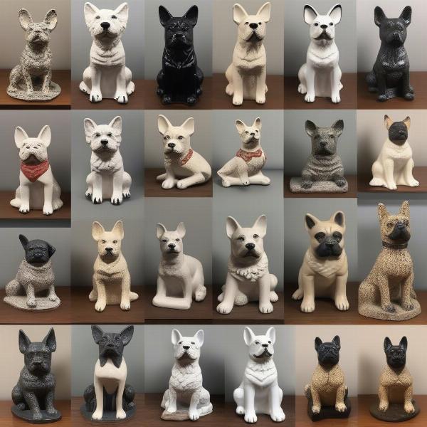 Variety of Ceramic Dog Statues