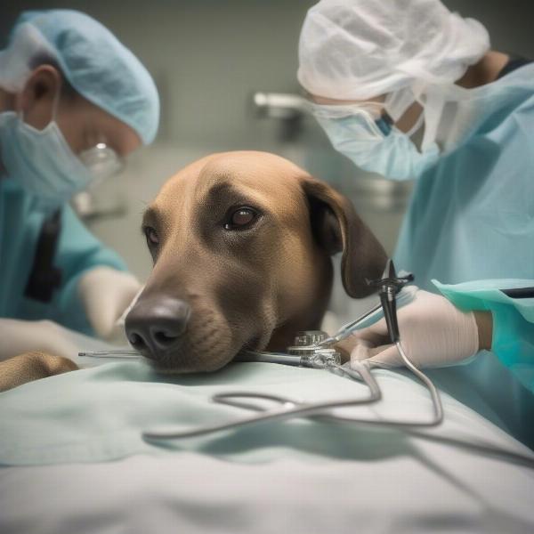 Dog Undergoing Cervical IVDD Surgery