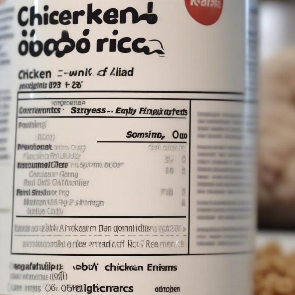 Chicken and Rice Canned Dog Food Ingredients