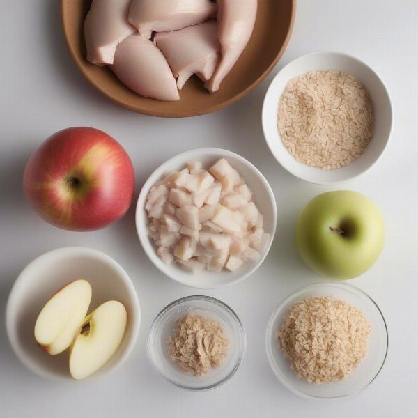 Ingredients for Chicken Apple Dog Treats