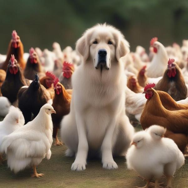 Chicken Guardian Dog on Duty