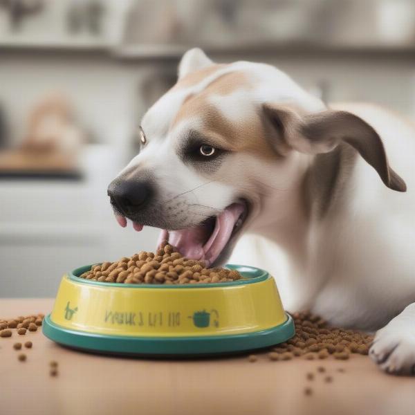 Dog Eating Low Fat Food