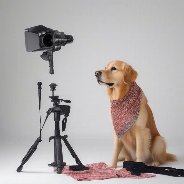 A dog posing for a commercial photoshoot