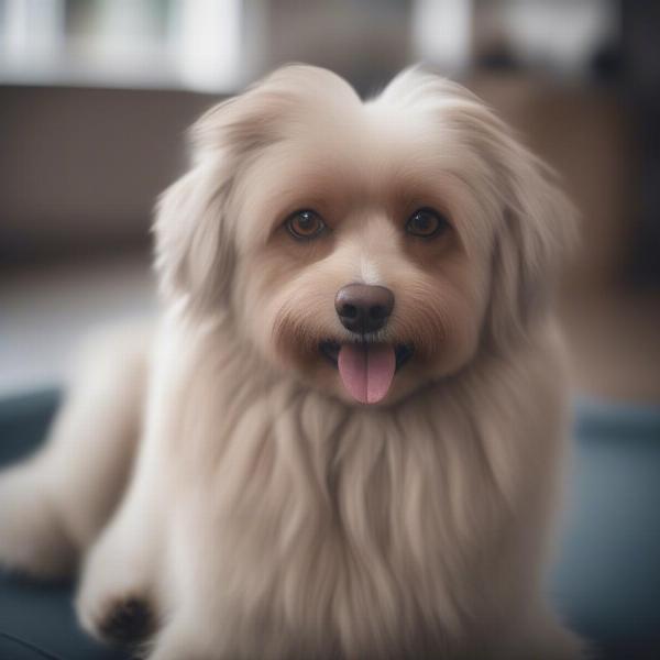 A pampered dog after grooming in Barnstaple, Devon