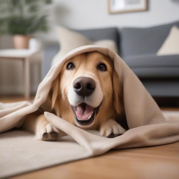 Dog Playing Hide-and-Seek with Treats