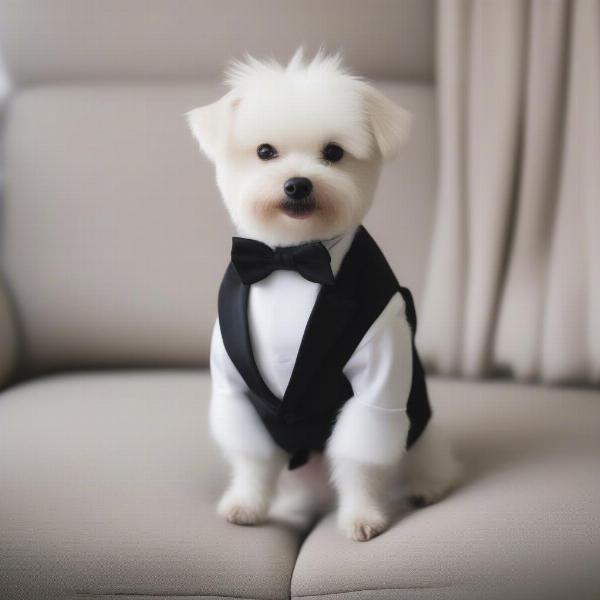 Dog in Wedding Attire