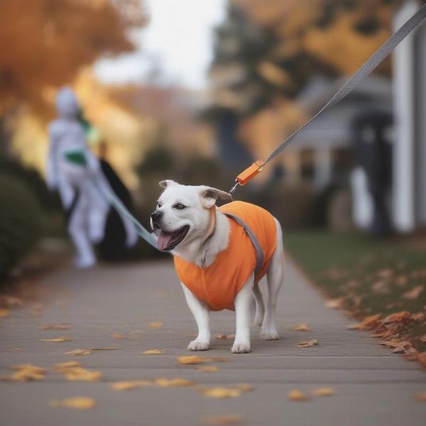 Dog trick-or-treating