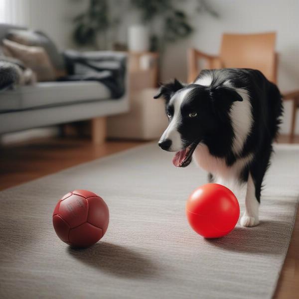 Dog not interested in football toy