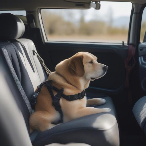 Big dog safe in car