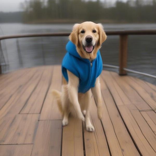 Large Dog Wearing a Hoodie