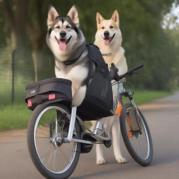 Large Dog in a Bike Carrier