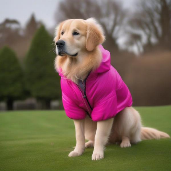 Pink bomber jacket for dog