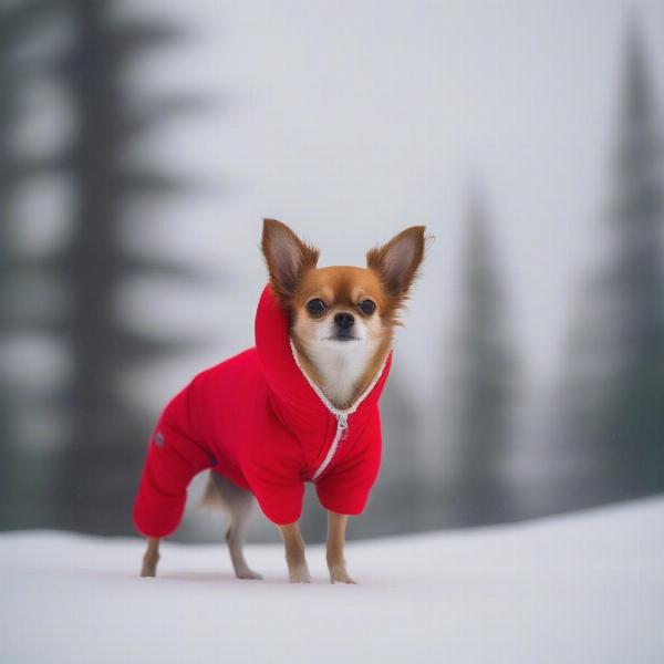 Dog wearing a winter coat