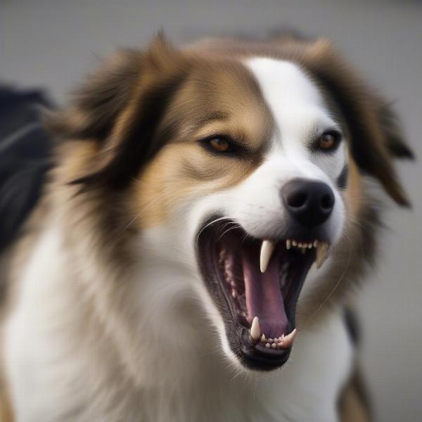 Dog showing aggressive behavior