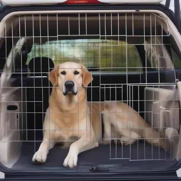 Choosing a cage for a large dog in a car