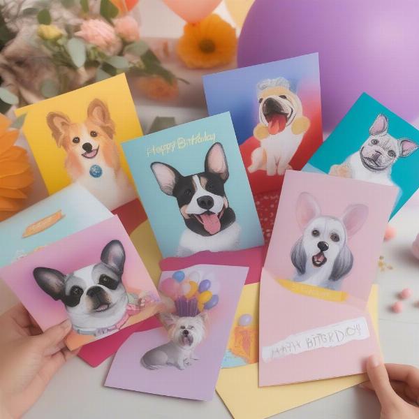 Choosing a dog birthday card