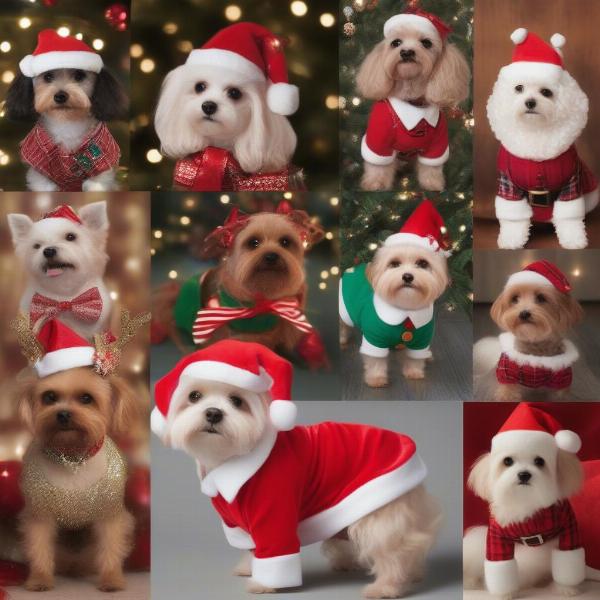 Different styles of Christmas dresses for dogs