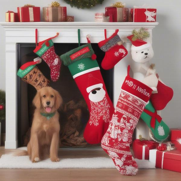 Various Christmas Stockings Designed for Dogs