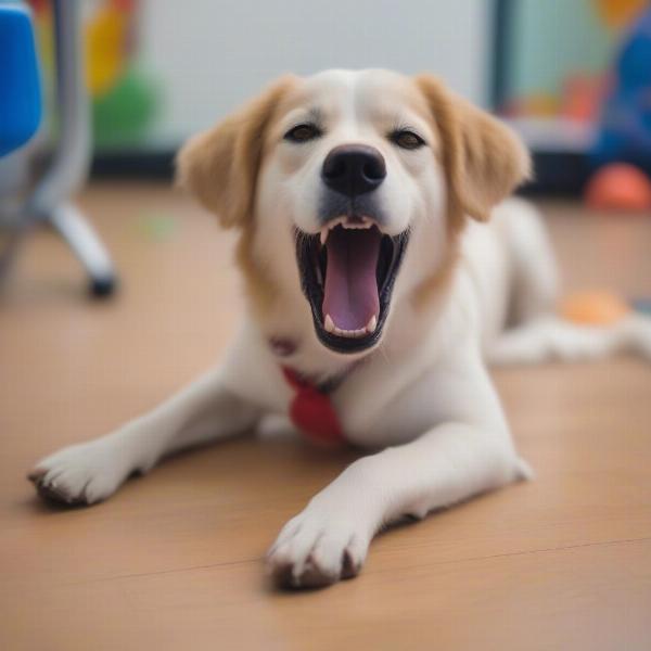 Anxious dog at daycare