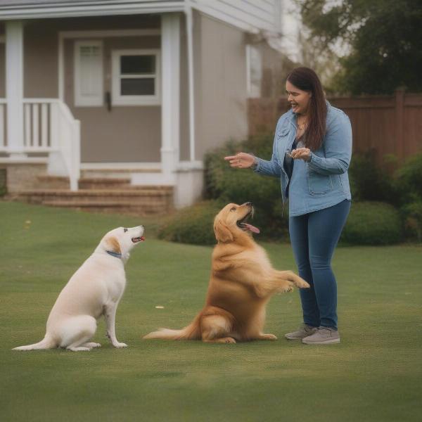 Dog training practice at home in Clarksville