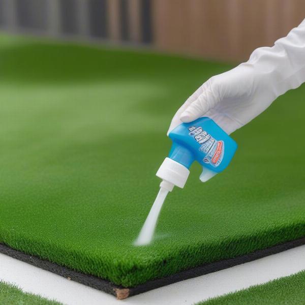 Cleaning artificial turf with enzyme cleaner