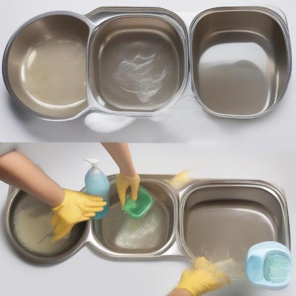 Cleaning a dog dish