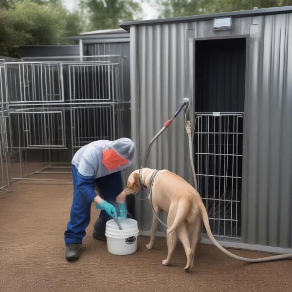 Cleaning Dog Kennel