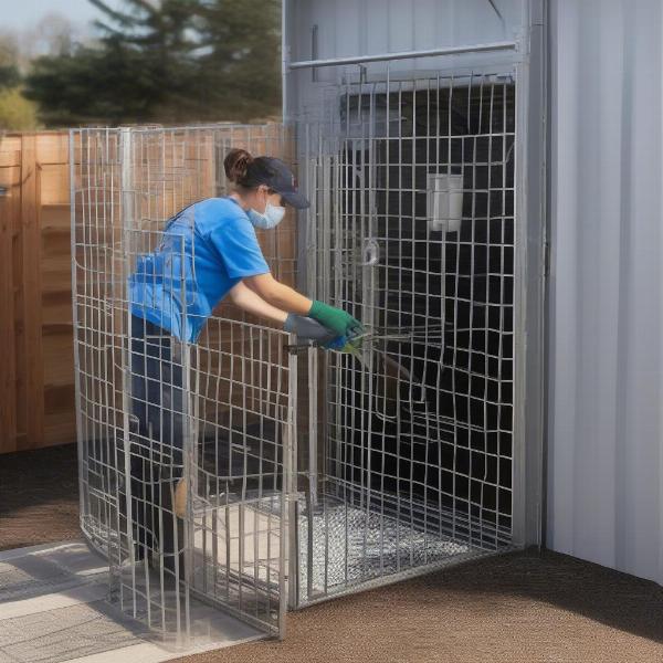 Cleaning Dog Kennel Gate Panels