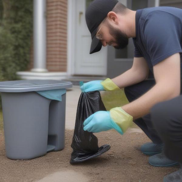 Cleaning a Dog Poop Receptacle