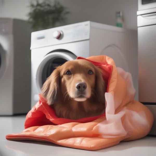 Washing a dog sleeping bag