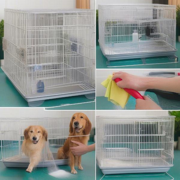 Cleaning a Double Dog Cage