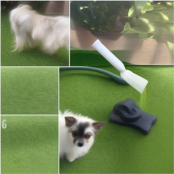 Cleaning a faux grass dog potty