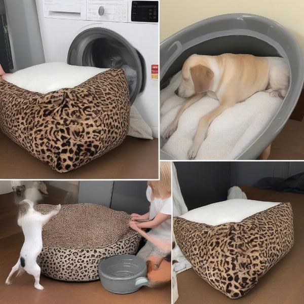 Cleaning a Leopard Print Dog Bed