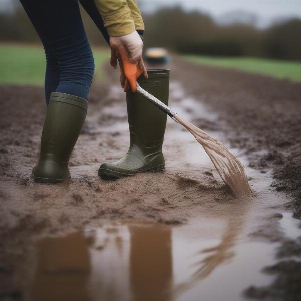 Cleaning Muddy Wellingtons