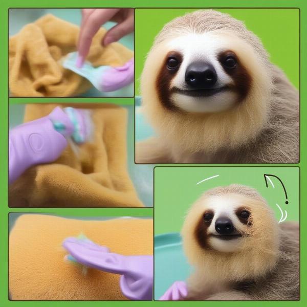 Cleaning a Sloth Dog Toy