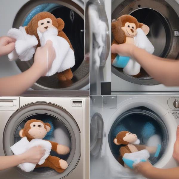 Cleaning a Stuffed Monkey Dog Toy