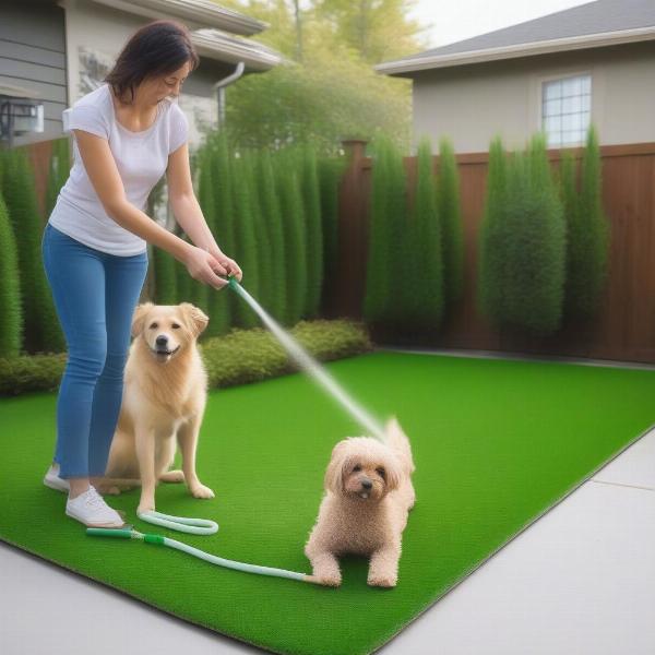 Cleaning Synthetic Grass Dog Potty