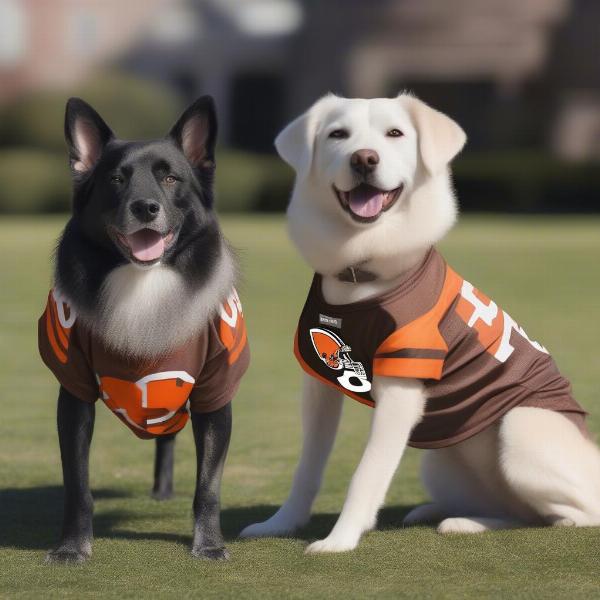 Cleveland Browns dog jerseys in various sizes