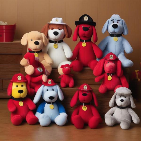 Various Clifford Stuffed Animals