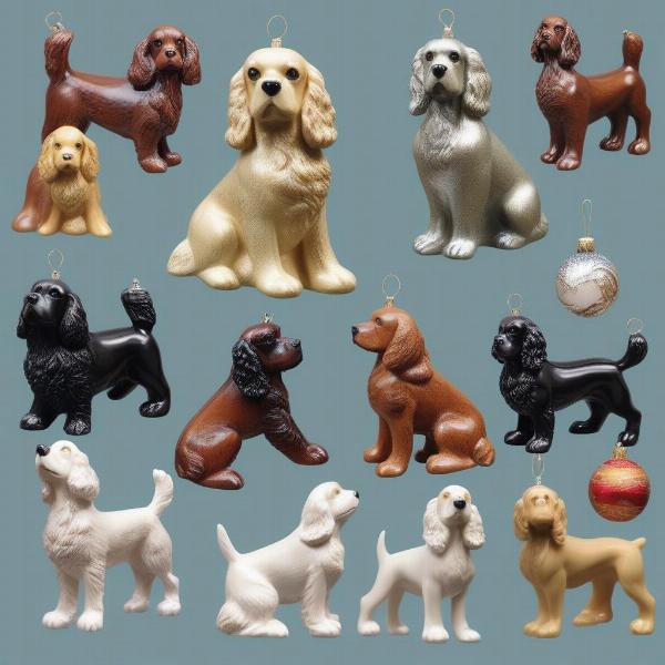 Variety of Cocker Spaniel Ornaments