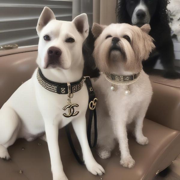 Coco Chanel Inspired Dog Collars and Leashes