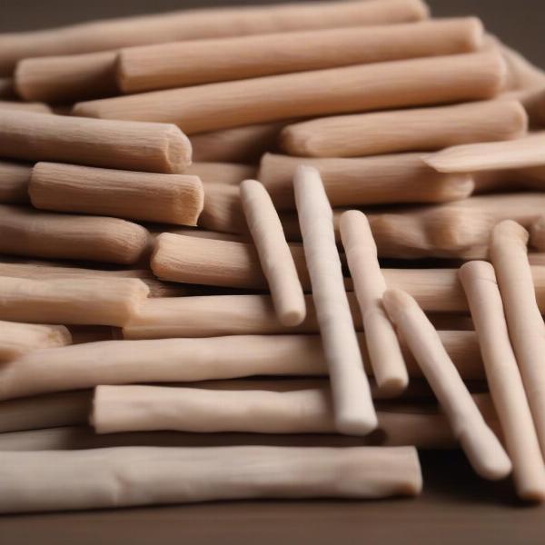 Different sizes of collagen sticks