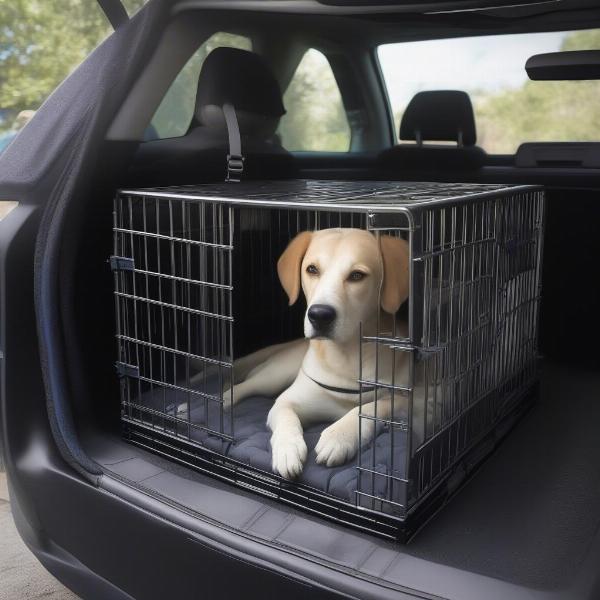 Collapsible Soft Dog Crate in Car