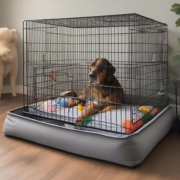 Comfortable Dog Cage Setup