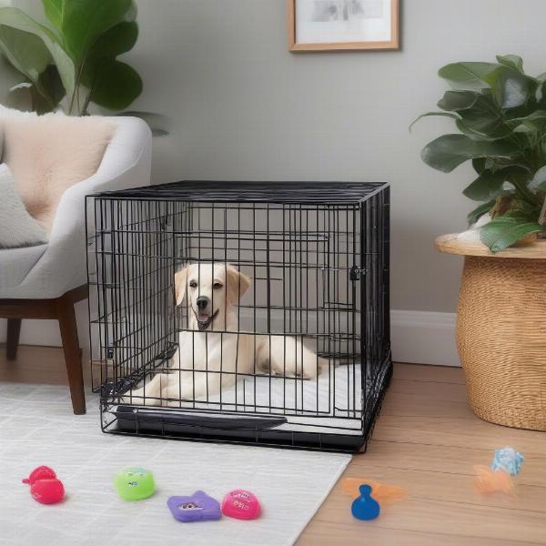 Comfortable Top Paw Dog Crate Setup