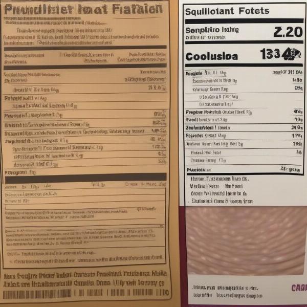 Comparing dog food ingredient labels