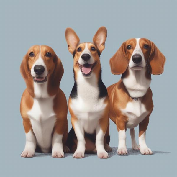 Short-legged dog breeds: Corgi, Dachshund, and Basset Hound