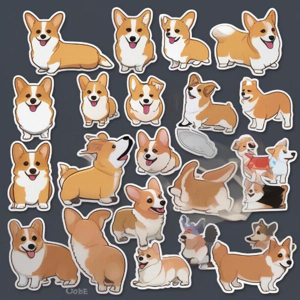 Different Styles of Corgi Stickers