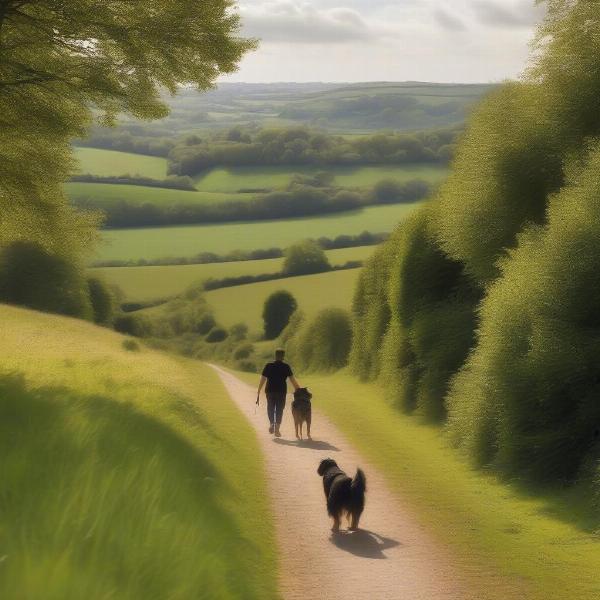 Scenic dog walking trails in the Cotswolds