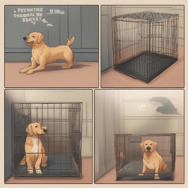 Establish a consistent routine for crate training your dog when you leave for work.